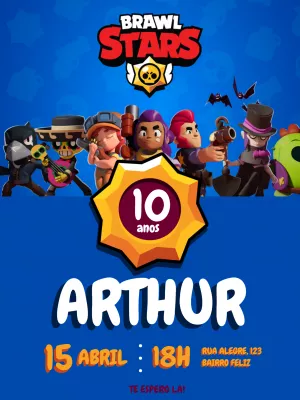 Brawl Stars birthday invitation