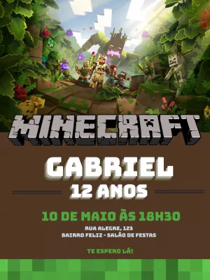 Minecraft birthday invitation