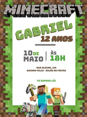 Minecraft birthday invitation