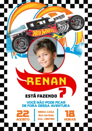 Hotwheels Birthday Invitation with photo