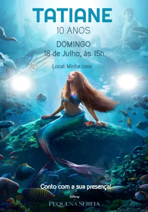 Convite aniversário A Pequena Sereia Ariel