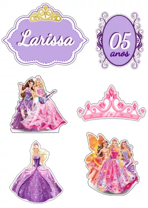 Topo de Bolo Barbie Princesa