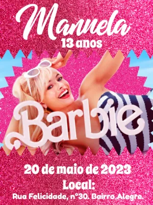 Convite virtual barbie o filme Edite Online