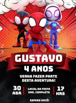 invitacion spidey y sus amigos Template