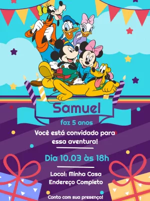 CONVITE INFANTIL MICKEY CONSTRUTOR- ARTE VIRTUAL