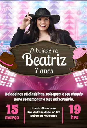 Ana Castela Boiadeira Birthday Invitation