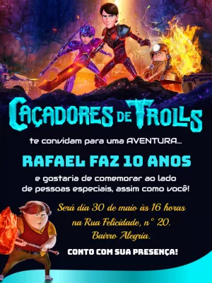 Trollhunters birthday invitation