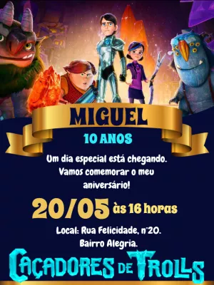 Trollhunters birthday invitation