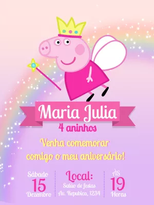 Plantilla., Peppa pig feliz cumpleaños, Invitaciones de cumpleaños de…