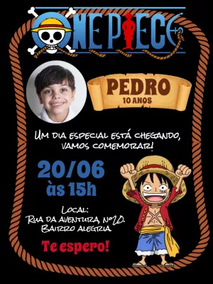 Convite Aniversário One Piece