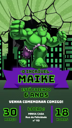 Incredible Hulk Birthday Invitation - An amazing online editor for you ...