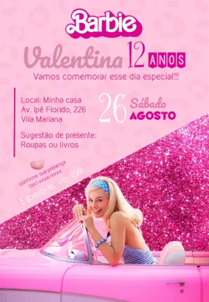 Convite virtual barbie o filme Edite Online