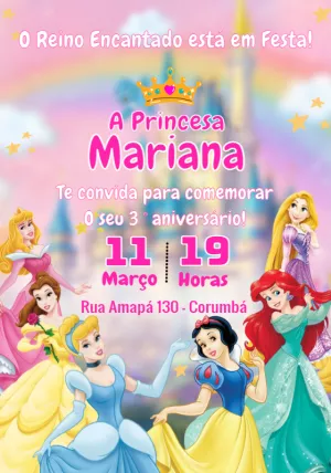 Disney Princesses Birthday Invitation