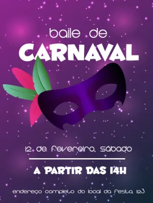 Convite Baile de Carnaval
