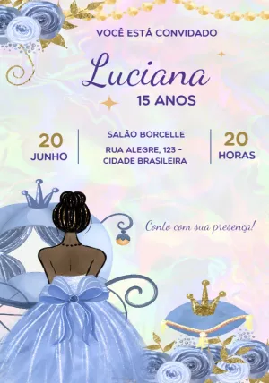 Black Princess 15th Birthday Invitation