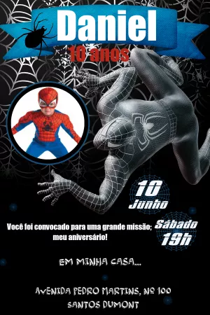 Convite Homem Aranha Cute - Edite grátis com nosso editor online