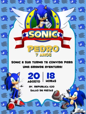 Sonic o Filme Convite do Aniversário - oscarsitosroom