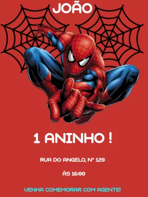 Convite Aniversário Homem Aranha Edite Online