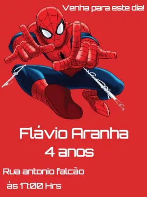 Convite Animado Virtual Homem Aranha Pronto para Baixar e Editar