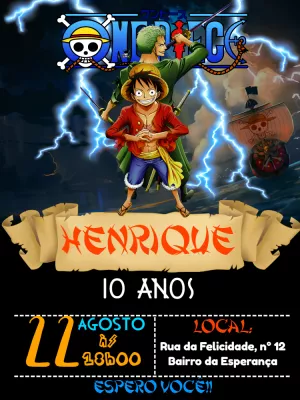 Convite Aniversário One Piece