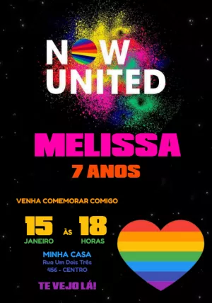 Convite Aniversário Now United