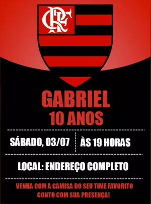 Convite Aniversário Flamengo