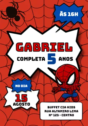 Spiderman birthday invitation