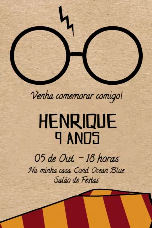 Convite Aniversário Harry Potter