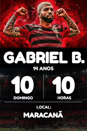 Convite aniversário Flamengo Gabigol