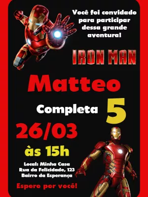 Iron Man birthday invitation