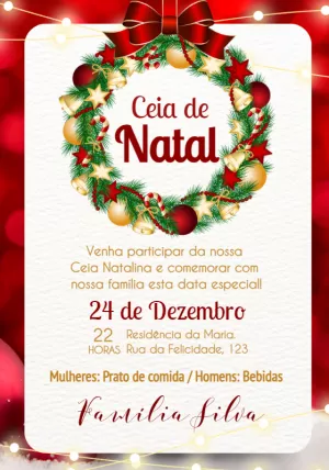 Convite Ceia De Natal Edite Gr Tis Com Nosso Editor Online