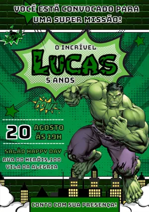 The Incredible Hulk Birthday Invitation