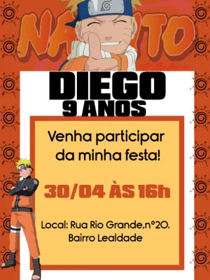 Convite De Aniversário Akatsuki Edite Online