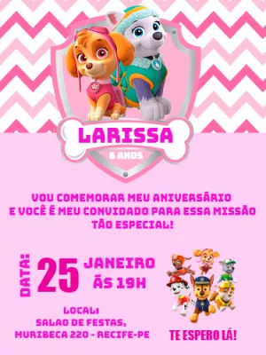 COMO FAZER UM CONVITE VIRTUAL DA PATRULHA CANINA ROSA PELO CELULAR