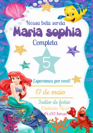 Little Mermaid Birthday Invitation