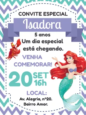 The Little Mermaid birthday invitation