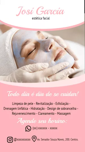 Cartão de visita Esteticista facial