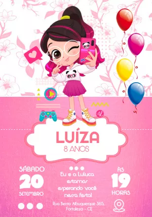 Convite Digital Aniversário Luluca Panda Edite Online