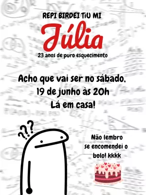 Fazer convite online convite digital flork palito, flork meme, flork  aniversario, boneco palito, convite flork