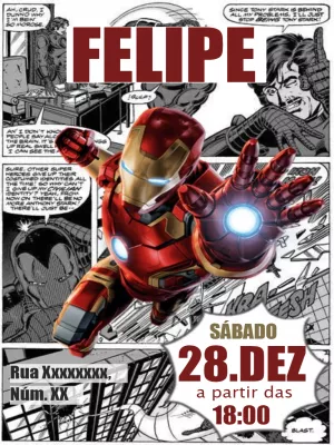 Iron Man Comics Birthday Invitation