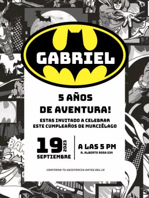 Hacer invitación en línea invitación digital invitación de batman