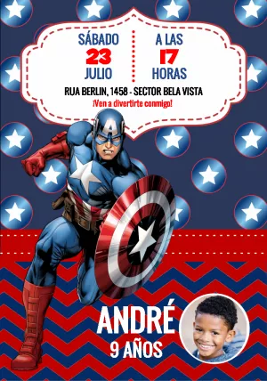 prima tirano Circulo Haz una invitación online Invitación digital Capitán América
