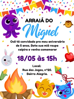 Convite online Bolofofos festa grátis para editar