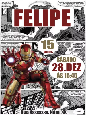 Iron Man Comics Birthday Invitation