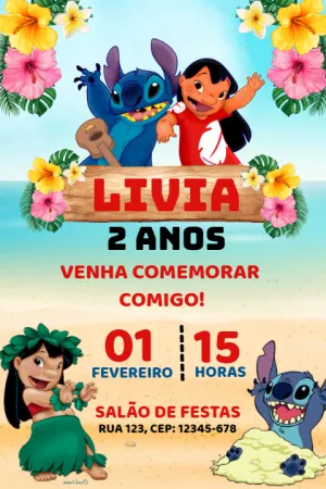 Lilo and Stitch birthday invitation