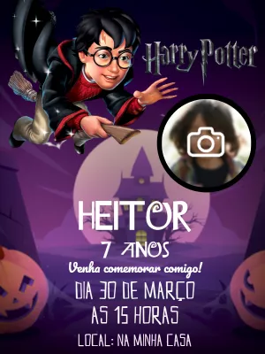 Harry Potter Birthday Invitation with photo