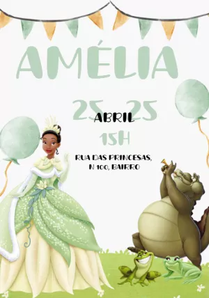 The Princess and the Frog Birthday Invitation