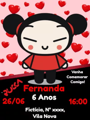 Invitación de cumpleaños de Pucca