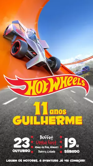 Invitación de cumpleaños de HotWheels