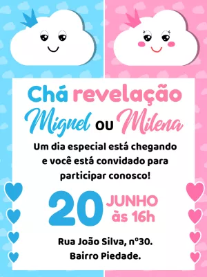 Convite Aniversário Chuva de Amor Menino Edite Online